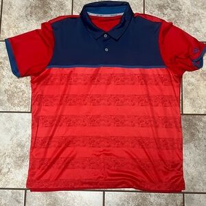 adidas Red and Navy Polo Shirt